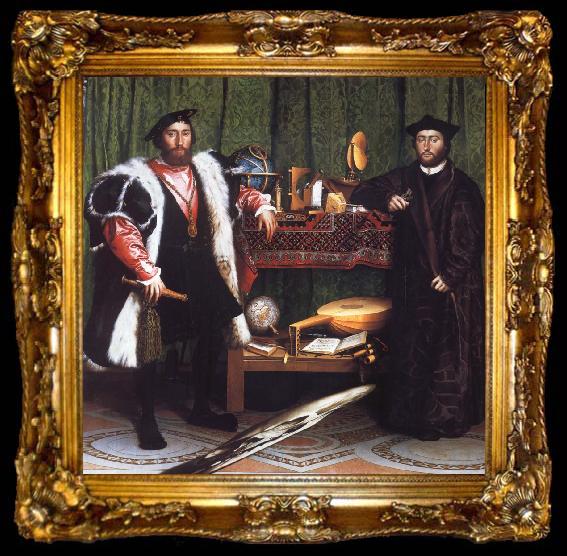 framed  Hans holbein the younger Portrait of Jean de Dinteville and Georges de Selve, ta009-2